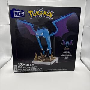 MEGA Pokémon Mini Motion Golbat Bat Figure Building Set (HTH72) New and Sealed!